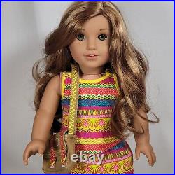 18 American Girl Doll 2016 GOTY Lea Clark with Meet Outfit & Bag, Original Curls