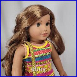 18 American Girl Doll 2016 GOTY Lea Clark with Meet Outfit & Bag, Original Curls