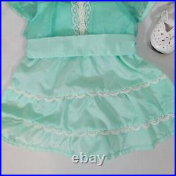 18 American Girl Doll Emily's Green Recital Dress & White Shoes HTF Outfit Set