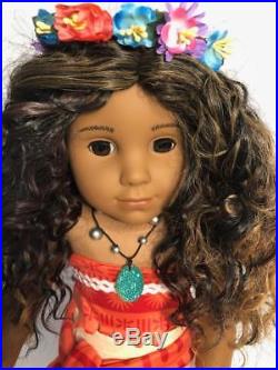 18 American Girl Doll Kaya Custom Made Moana With Islander Outfit And Necklace