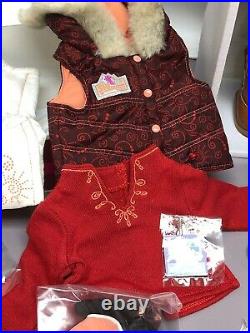 18 American Girl Doll Nicki Brunette GOTY 2007 2 Outfits Skiing Gala Outfit NIB