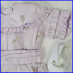 18 American Girl Doll Rebecca's HTF Purple Floral Summer Dress & Shoes Outfit