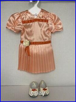 18 American Girl Historic Doll Outfit Molly Recital Coral Dress & Shoes Retired