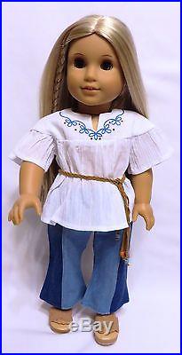 18 American Girl JULIE ALBRIGHT DOLL withCALICO DRESS, MEET Outfit + more