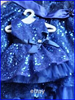 2014 Happy Holiday Blue Sparkle Dress American Girl withmatching size 7 dress