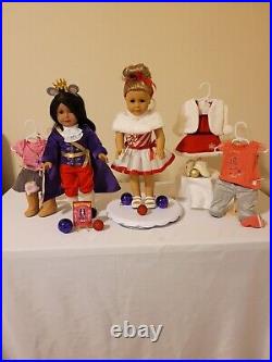 2 American Girl Dolls Dressed in Nutcracker Collection Clothes Lot