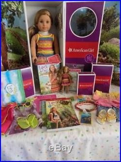 AMERICAN GIRL DOLL LEA LOT MIB with Books+2 Outfits+ Accessories+Mini Doll+Sarong