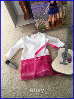 AMERICAN GIRL DOLL SAIGE GOTY 2013 with BOX, BOOK, RING, GUITAR & XTRA OUTFITS
