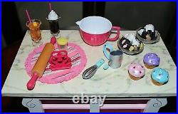 AMERICAN GIRL DOLL SWEET TREATS BAKERY CASE Outfit + Accessories + FOOD Retired