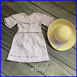 AMERICAN GIRL Doll Rebecca's Summer Outfit Dress and Straw Hat