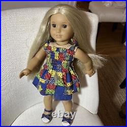 AMERICAN GIRL JULIE ALBRIGHT DOLL in Rare Patchwork Outfit 2012/Retired 2017