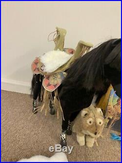 AMERICAN GIRL KAYA NATIVE AMERICAN INDIAN 18 DOLL WithHORSE AND DOG AND OUTFITS