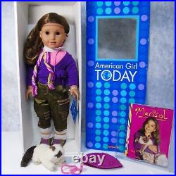 American Girl 18 DOLL MARISOL & MEET OUTFIT BOOK Scarf Cat Hat Accessories BOX