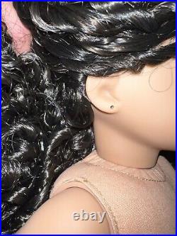 American Girl 18 Doll CYO Create Your Own Black Curly Hair Brown Eyes EUC