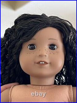 American Girl 18 Doll CYO Create Your Own Black Curly Hair Brown Eyes EUC