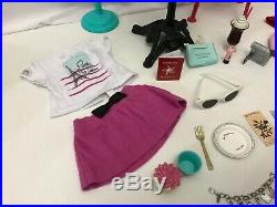American Girl 18 Doll Graces Bistro Table Chair Menu Set 2-Outfits Food Lot 29