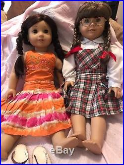 American Girl 18 Doll Jess, Molly with Lots Outfit 2006 Girl of the Year Retired