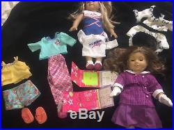 American Girl 18 Doll, Rebecca Rubin, Julie Albright, (5)Outfits, (2)Charms RARE