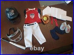 American Girl 18 Doll Retired Team USA Softball Outfit Gear Outfit Complete Set