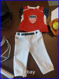 American Girl 18 Doll Retired Team USA Softball Outfit Gear Outfit Complete Set