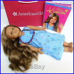 American Girl 18 KANANI DOLL In Meet Outfit DRESS PANTIES NECKLACE Book +AG Bag