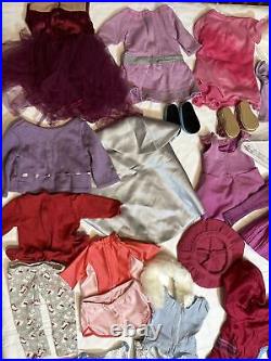 American Girl 18 RETIRED Doll Clothes Shoes Beret Panties Hangers 43pcs EUC +