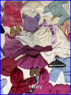 American Girl 18 RETIRED Doll Clothes Shoes Beret Panties Hangers 43pcs EUC +
