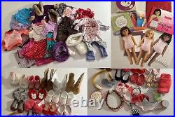 American Girl 36 Clothes, 16 Shoes, Paper Dolls & Accessories Lot Preowned