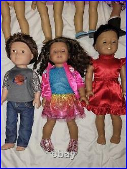 American Girl 6 Doll Lot+3 Wellie Wishers+ 2 Bitty Babies+ Clothes