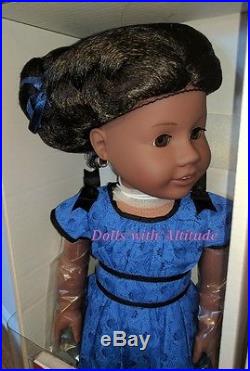 American Girl Addy Doll and Book 1864 Brown Eyes Black Hair Complete Outfit NEW