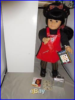 American Girl Asian Doll #4 With Complete Red Vinyl Outfit & Accessories Exc