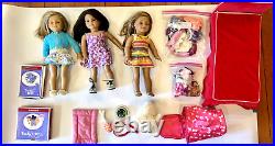 American Girl Beautiful Bundle of 3x 18 Dolls & Accessories