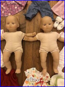 American Girl Bitty Baby Doll Twins Babies Blonde Hair Blue Eye Clothes Outfits