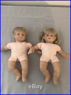 American Girl Bitty Baby Twins-Blonde Hair/Blue Eyes-EUC-Corresponding Outfits