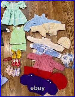 American Girl Bitty Baby Twins Brunette Boy Girl 10+ Outfits Sweaters Dolls