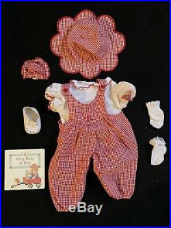 American Girl Bitty Baby Vintage Wicker Suit Case & Outfits Lot Rare To Find