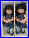 American Girl Bitty Twin Girl Light Skin BLACK HAIR Baby Doll Matching Outfit
