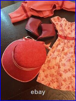 American Girl Caroline Travel Outfit Dress, Shoes, Spencer, & Hat Complete EUC