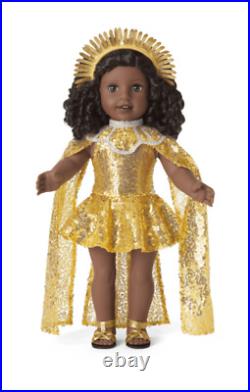 American Girl Claudie Wells Doll & Glitzy Sequin Gown & Capelet Outfit New