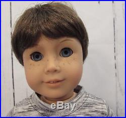 American Girl Custom Boy Doll # 15 EUC Brown Hair, Blue Eyes & 4 Pc Outfit