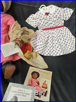 American Girl Doll Addy Walker lot Meet Outfit + Hat, shoes summer Books parasol