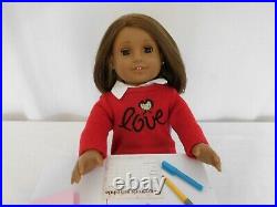 American Girl Doll Brown Eyes Short Brown Hair + Desk + Grace Thomas Love outfi