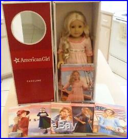 American Girl Doll Caroline With Meet Outfit and 5 Extra Books MINT