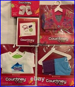 American Girl Doll Courtney's Cardigan & Leggings Outfit Top Tank Hair Sneakers