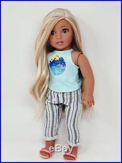 American Girl Doll Custom CYO Nanea, Brown Eyes, Blonde hair, Joss Outfit Hana