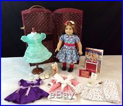 American Girl Doll EMILY Huge LOT! Outfits, Yank Dog, Book & Trunk! RETIRED