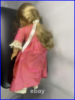 American Girl Doll Elizabeth Cole 18 Blonde Hair Blue Eyes and Book Meet Dress