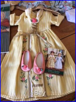 American Girl Doll Elizabeth Doll Meet Outfit + Four Outfits EUC