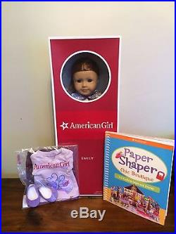 American Girl Doll Emily + Book + AG Outfit Retired NIB
