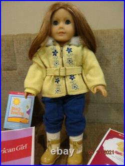 American Girl Doll Emily Snowsuit outfit with accessories